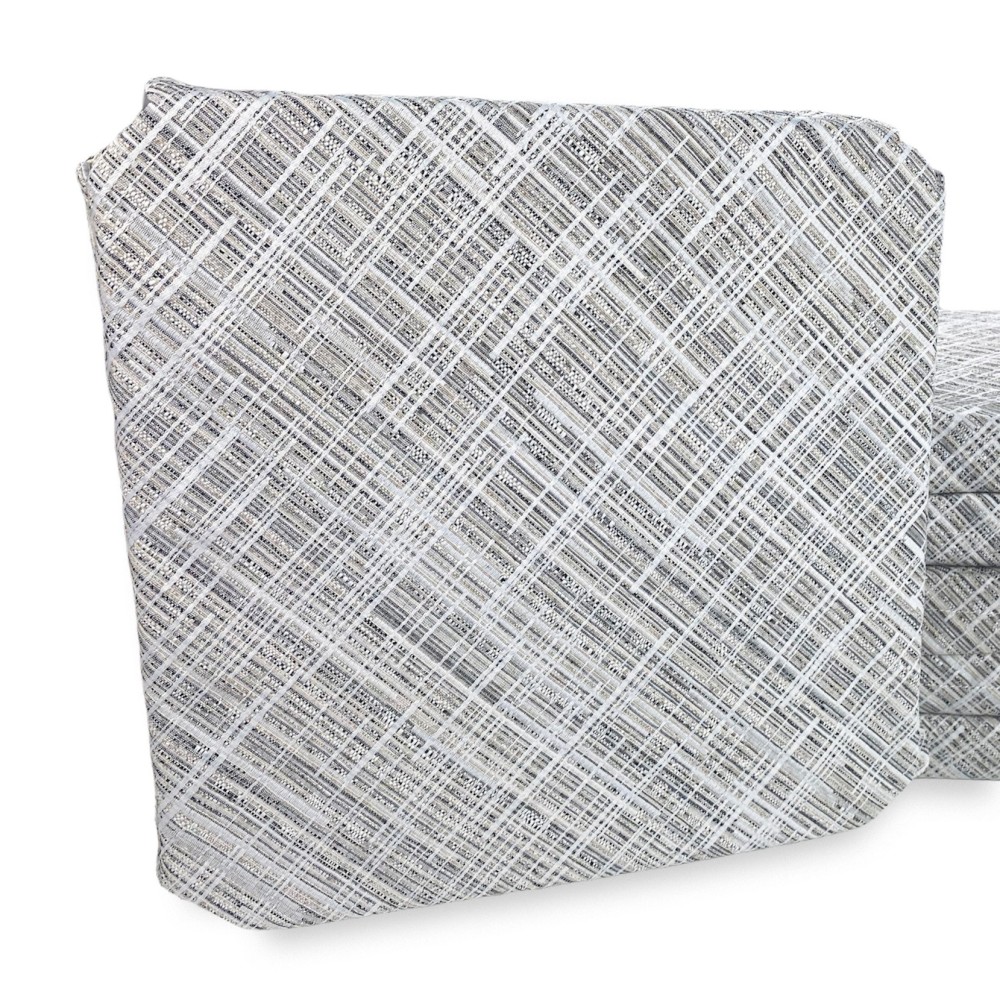 STUHLBEZUG MIT FLÜGELN einfarbig AUS STOFF Jacquard MODERN Beige