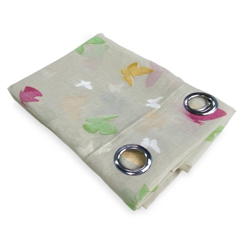 CONTEMPORARY CURTAIN BUTTERFLIES Beige cm. 140X280 Packaged