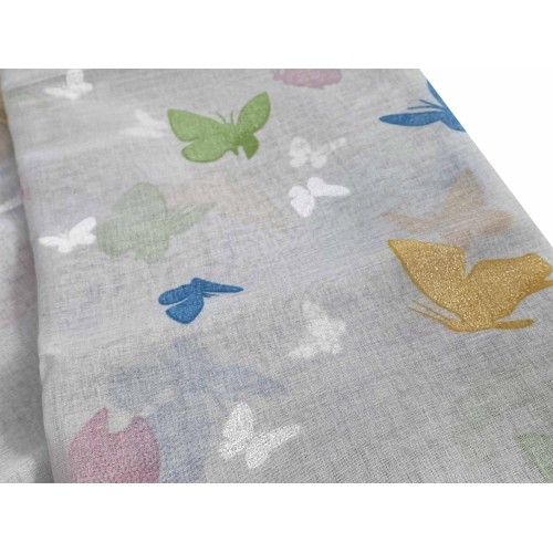 TENDA moderna FARFALLE Grigio cm. 140X280 confezionata
