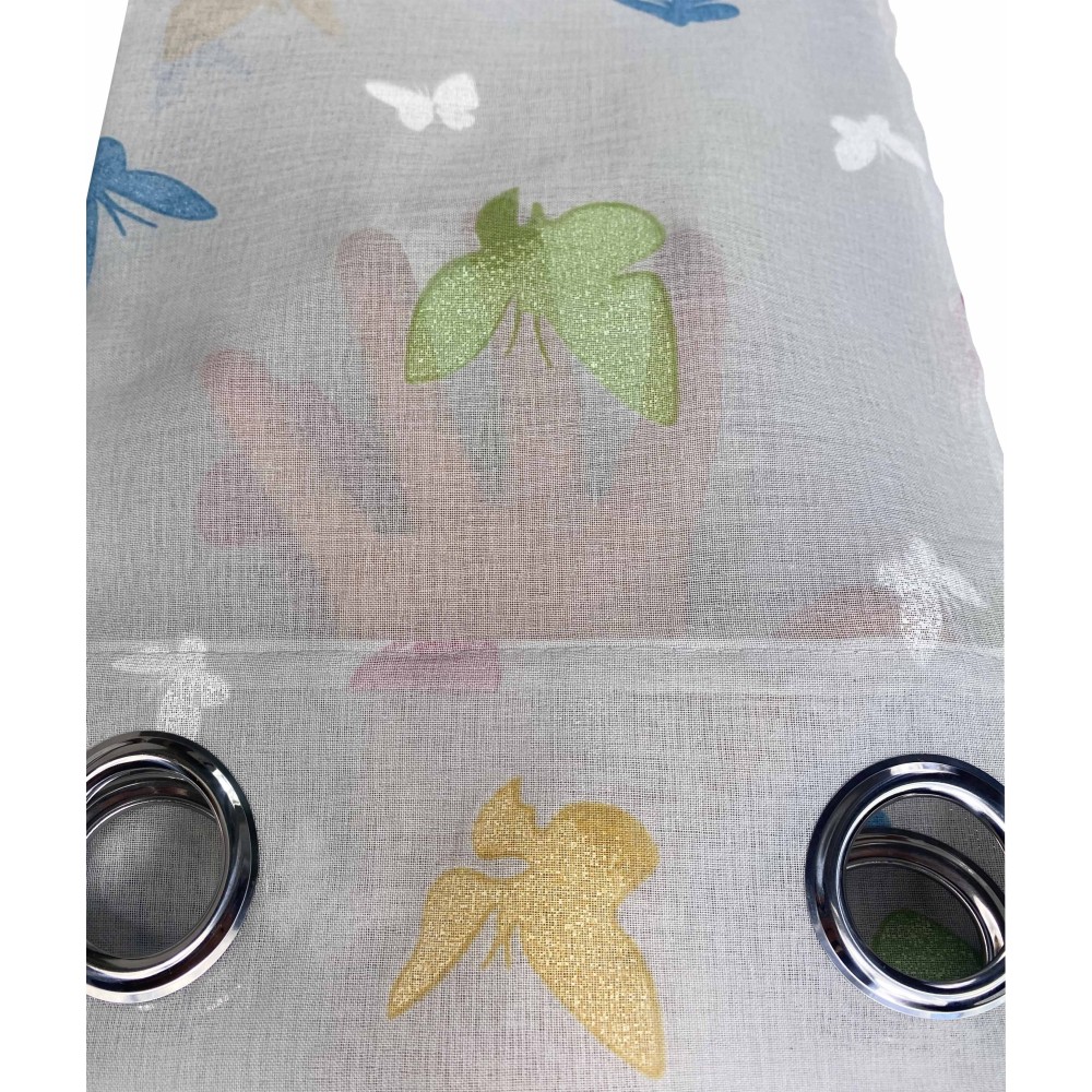 CONTEMPORARY CURTAIN BUTTERFLIES Grey cm. 140X280 Packaged