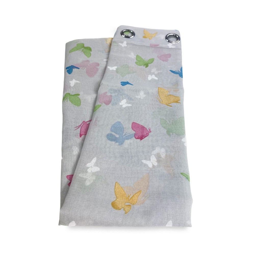 CONTEMPORARY CURTAIN BUTTERFLIES Grey cm. 140X280 Packaged