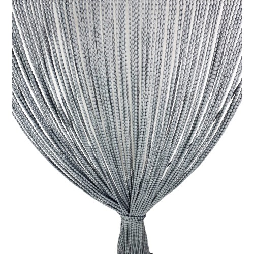 TENDA Mariel © SOFFICE a PERLINE in Stoffa Morbida Anti insetti antirumore a Fili GRIGIO