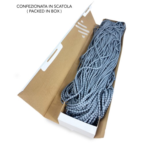 SOFT MARIEL © CURTAIN WITH BEADS in Soft Fabric Anti Noise Retardant Threads GREY