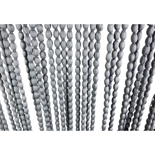 WEICHER MARIEL-VORHANG © MIT PERLEN aus weichem Stoff mit schallhemmenden Fäden GRAU