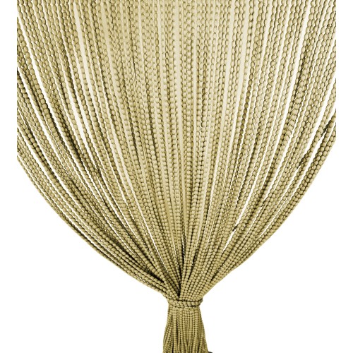 TENDA Mariel © SOFFICE a PERLINE in Stoffa Morbida Anti insetti antirumore a Fili BEIGE