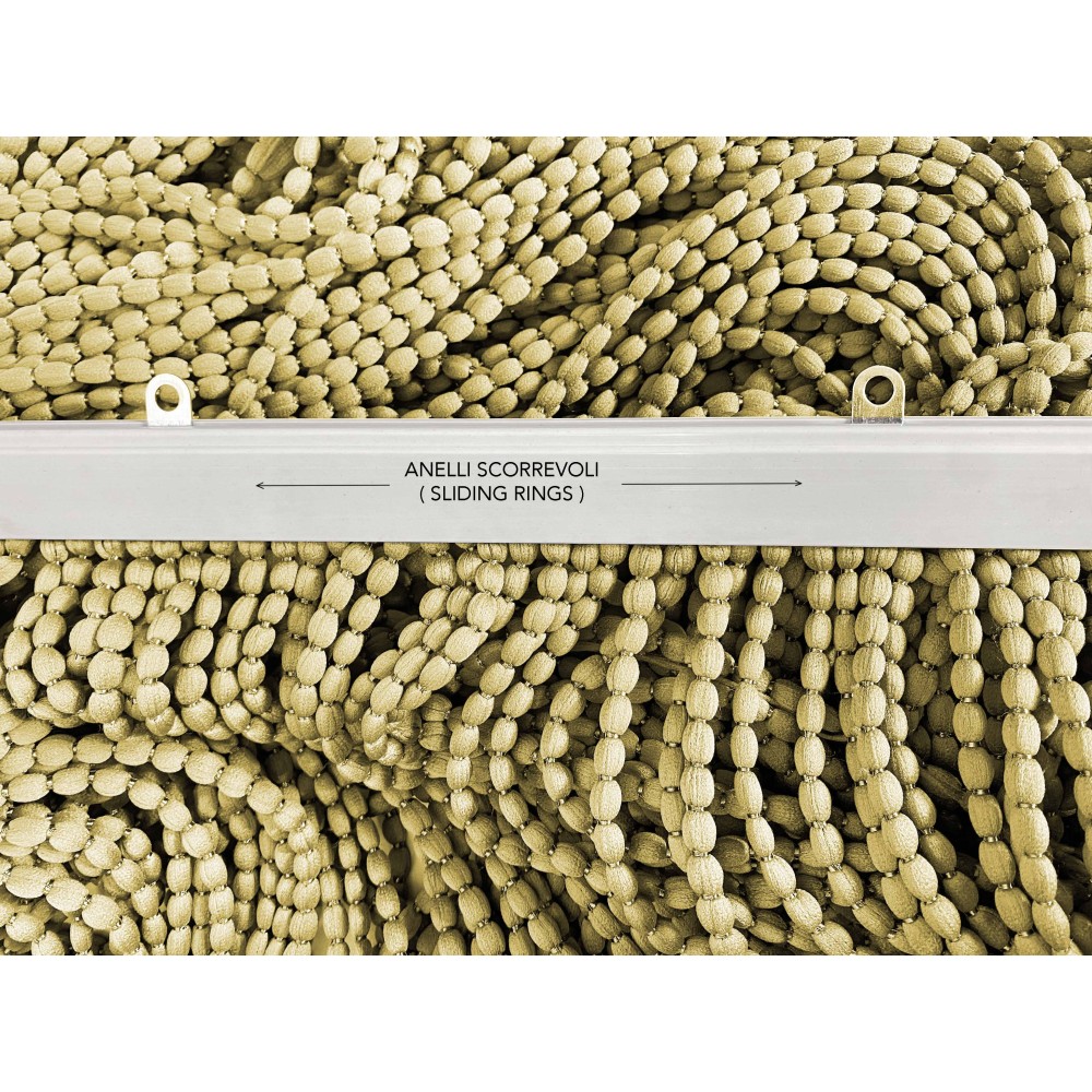 WEICHER MARIEL-VORHANG © MIT PERLEN aus weichem Stoff Anti-Lärm-Insekten mit Fäden BEIGE