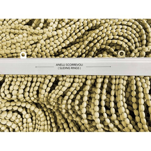 TENDA Mariel © SOFFICE a PERLINE in Stoffa Morbida Anti insetti antirumore a Fili BEIGE