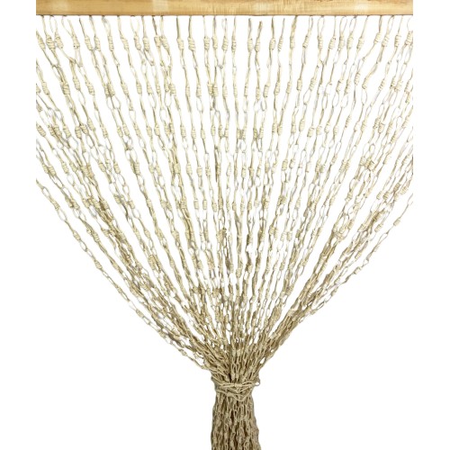 WOOD © CURTAIN with intertwined chains in Natural Fiber Anti insects noise BEIGE