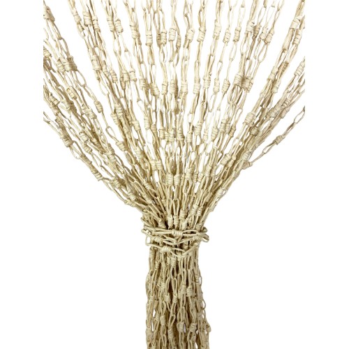 CORTINA DE MADERA © con cadenas entrelazadas en Fibra Natural Anti insectos ruido BEIGE