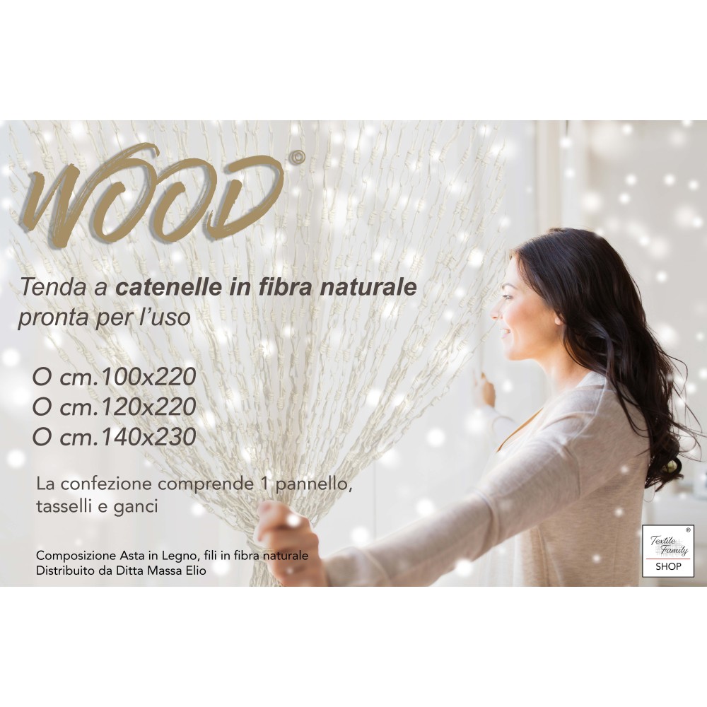 WOOD © CURTAIN mit ineinander verschlungenen Ketten aus Naturfaser Anti Insektengeräusch BEIGE