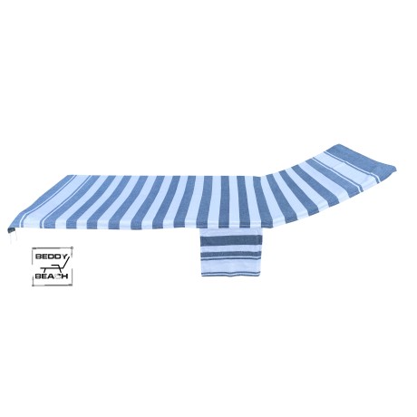 Striped cotton beach towel for sunbed with corners