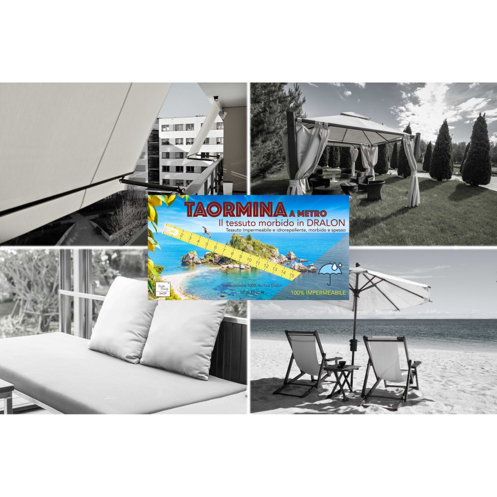 TAORMINA SUNSHADE FABRIC in DRALON for outdoor GARDEN balcony A METER waterproof and water repellent height cm. 160