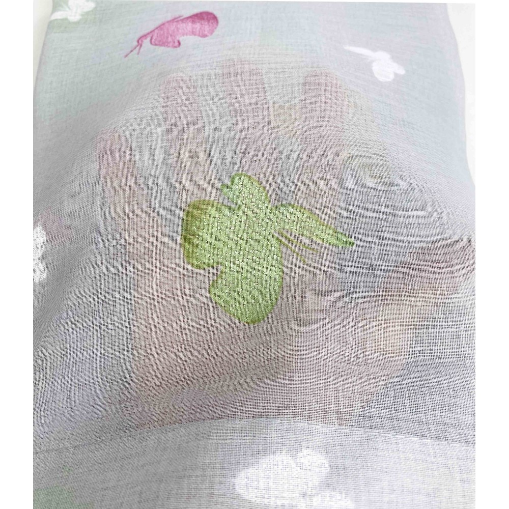 Paire DE VERRE RIDEAU PAPILLONS Gris large cm. 60 de Window and Door