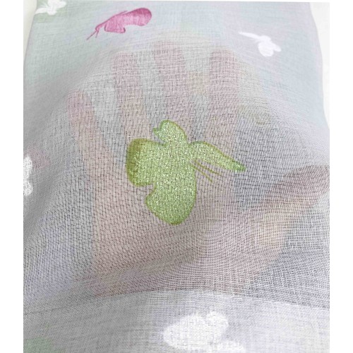 Paire DE VERRE RIDEAU PAPILLONS Gris large cm. 60 de Window and Door