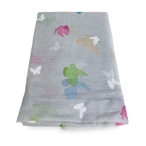 Pair of CURTAIN glass BUTTERFLIES Grey cm. wide cm. 60 from Window and Door