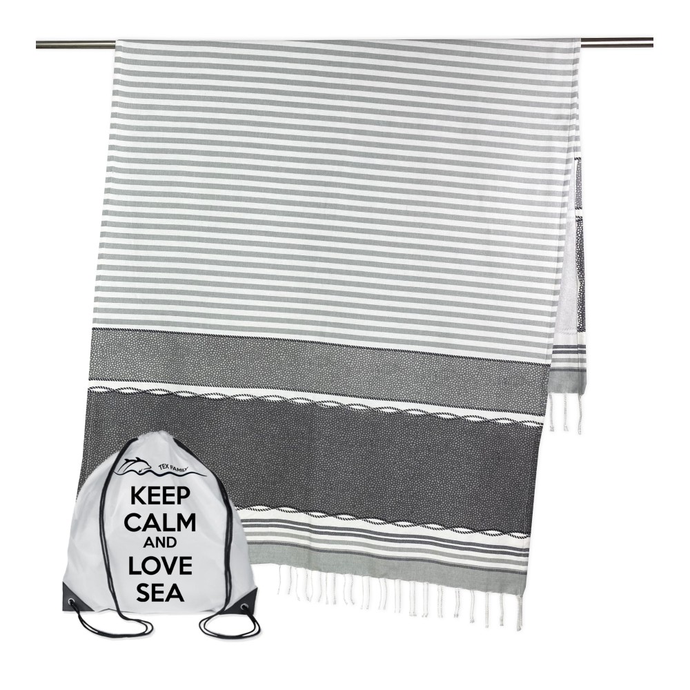 Strandtuch aus reiner Baumwolle mit Fouta-Fransen