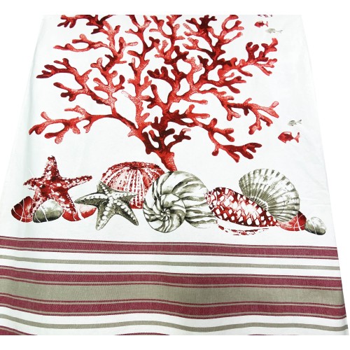 RED CORAL FOUTA STRANDTUCH Größe LARGE mit Strandrucksack KEEP CALM CM.100X200