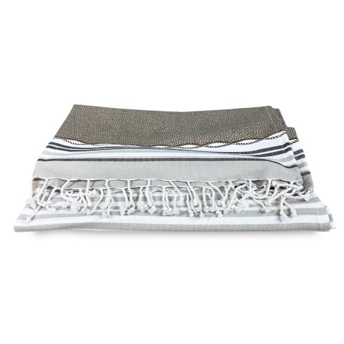 TELO MARE fouta BOY BEIGE misura GRANDE con zaino Spiaggia KEEP CALM CM.100X200