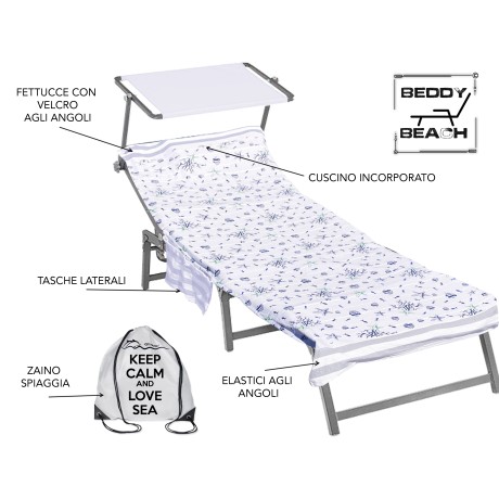 Beach towel cotton sunbed with corners