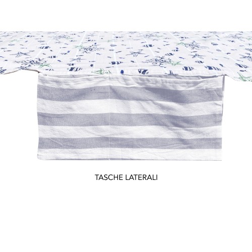 FOUTA BEACH TOWEL beige cotton fish bed BEDDY BEACH © WITH POCKETS size cm. 75 X 195 and BEACH backpack