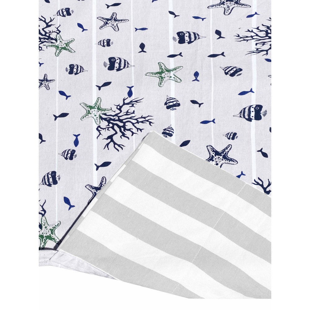 TELO MARE fouta LETTINO PESCI BEIGE in cotone BEDDY BEACH © CON TASCHE MISURA CM. 75 X 195 e zaino SPIAGGIA