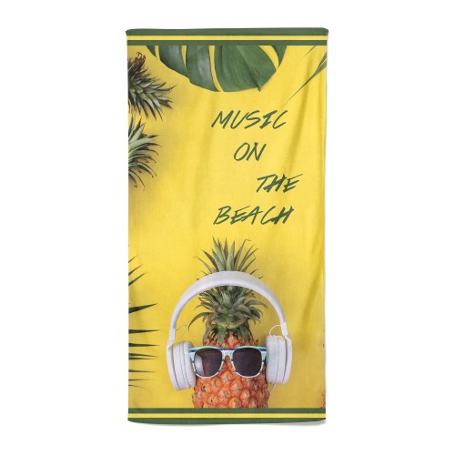 MUSIC on THE BEACH Frottee-Strandtuch groß Größe cm. 90 X 170 CM