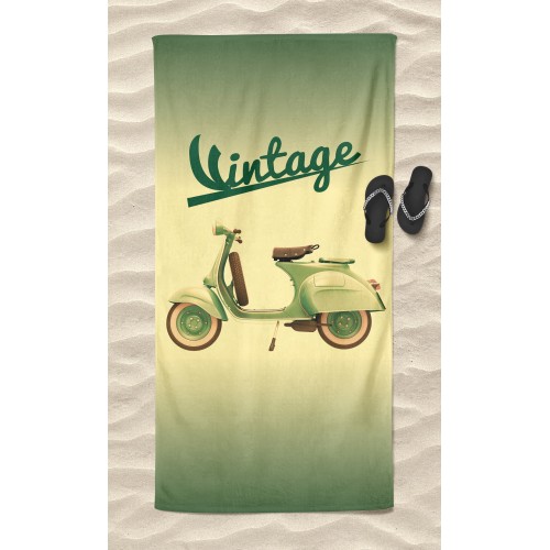 SERVIETTE DE PLAGE en éponge VESPA VINTAGE taille grand cm. 90 x 170