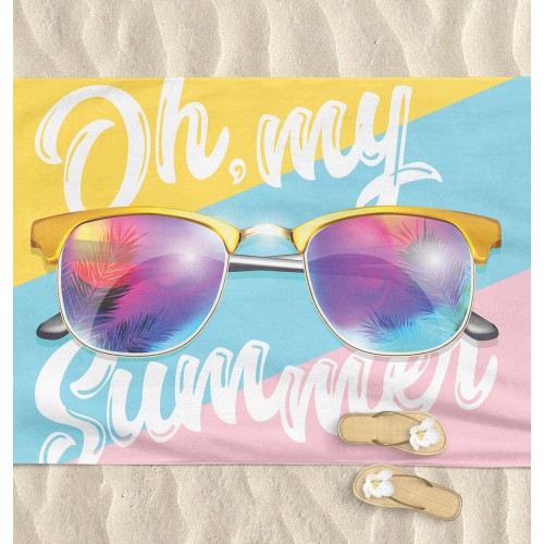 TOALLA DE PLAYA en rizo GAFAS tamaño grande cm. 90 x 170