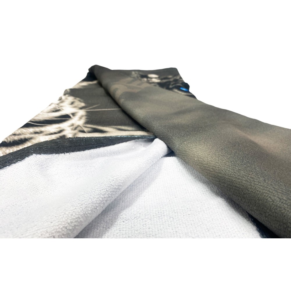 SERVIETTE DE PLAGE en éponge Léopard né pour ÊTRE LIBRE mesure un grand cm. 90 x 170