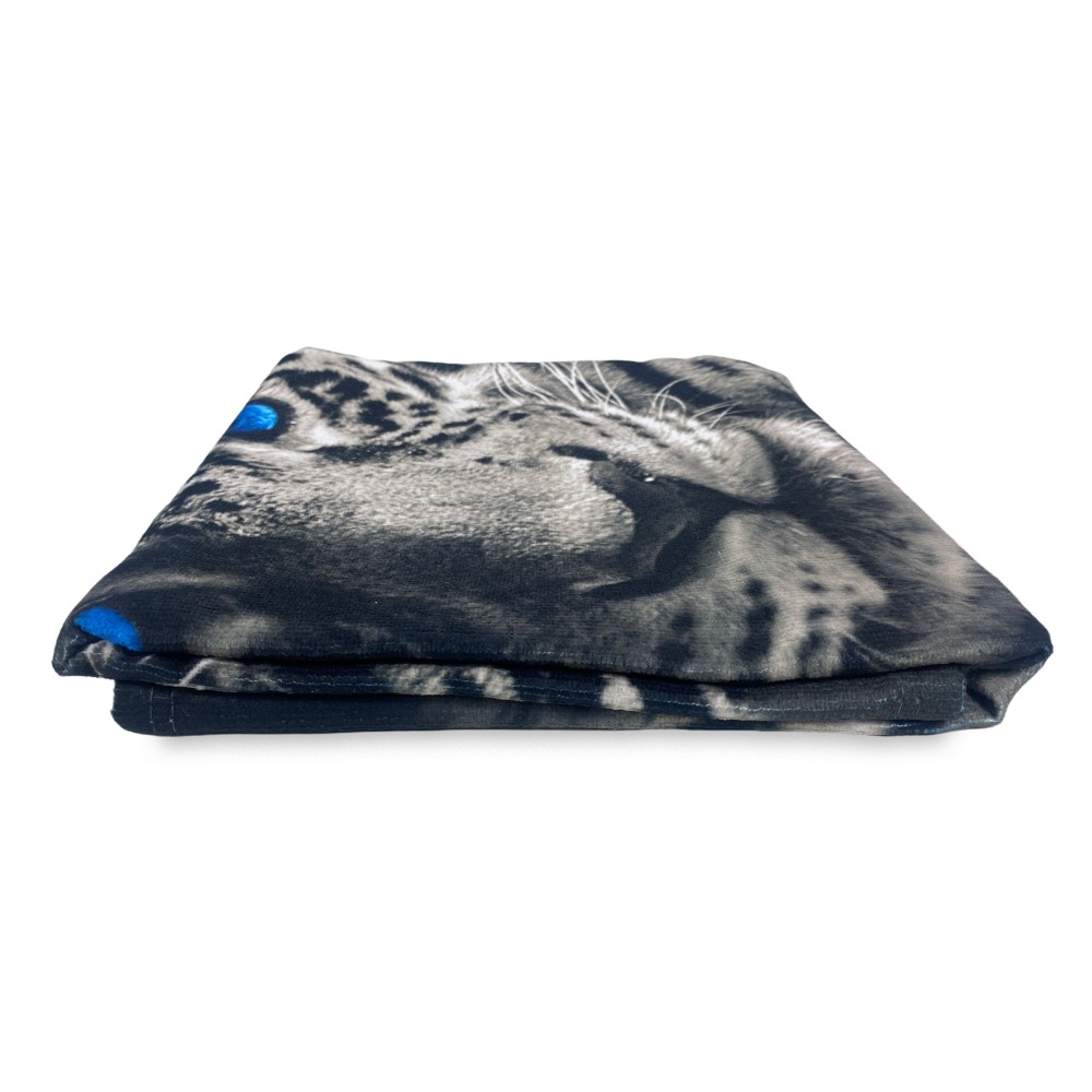 TELO MARE in spugna Leopardo BORN to BE FREE misura grande cm. 90 X 170