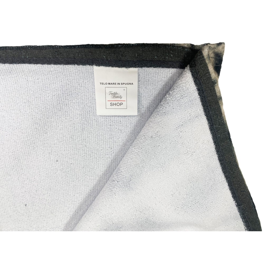 TELO MARE in spugna Leopardo BORN to BE FREE misura grande cm. 90 X 170