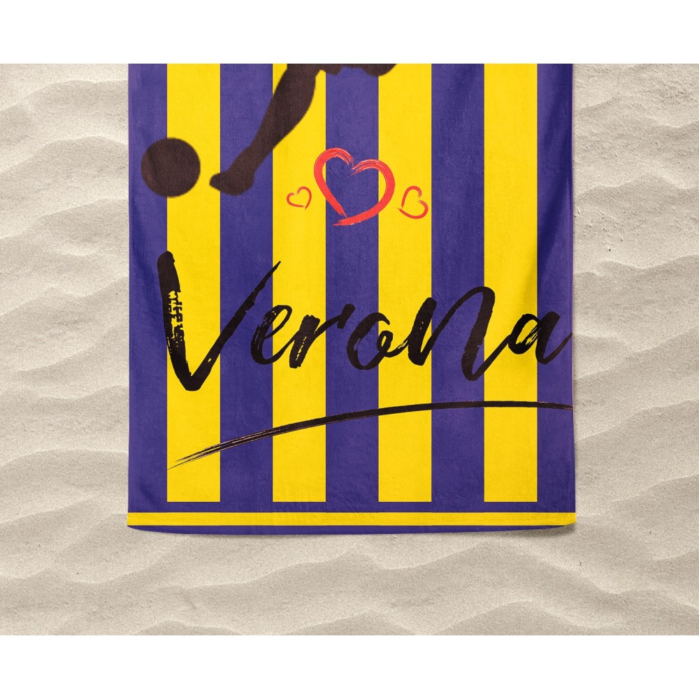 I Love VERONA toalla de playa de rizo grande cm. 90 x 170