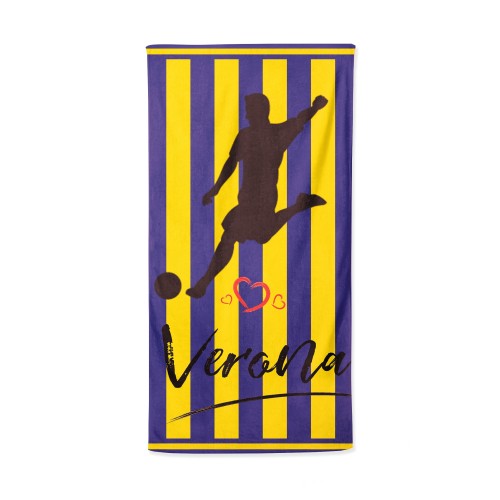 SERVIETTE DE PLAGE en éponge I Love VERONA mesure un grand cm. 90 x 170