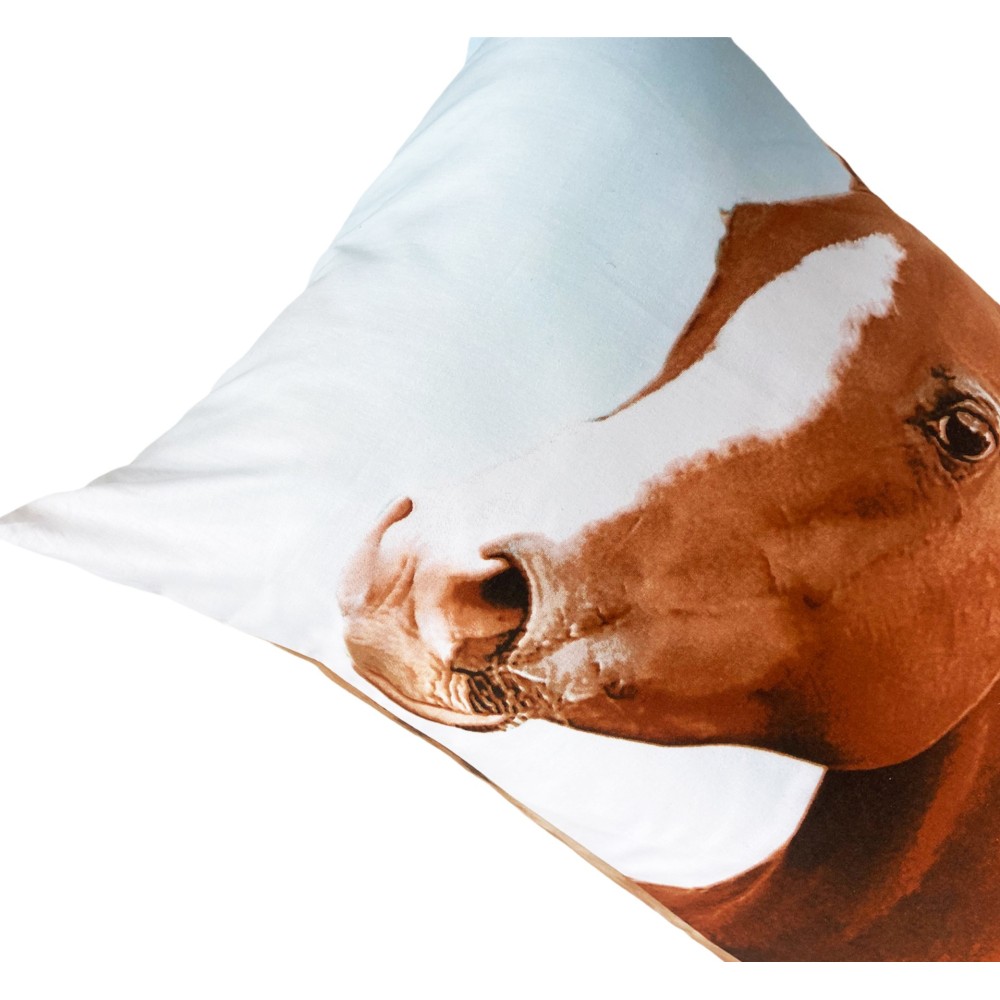 DIGITAL PRINTED BEDSPREAD SHEET SET RACING HORSES with KEEP DOUBLE 2 square bag