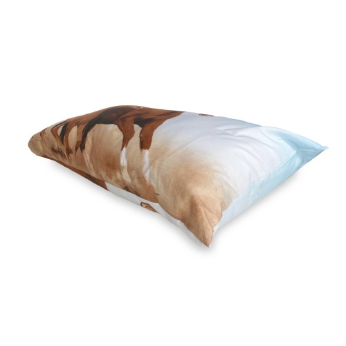 DRAP COMPLET COUVRE-LIT IMPRESSION NUMÉRIQUE CHEVAUX COURANT AVEC SAC GARDER DOUBLE 2 carrés