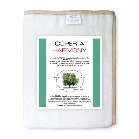 coperta matrimoniale leggera in pura lana e tencel