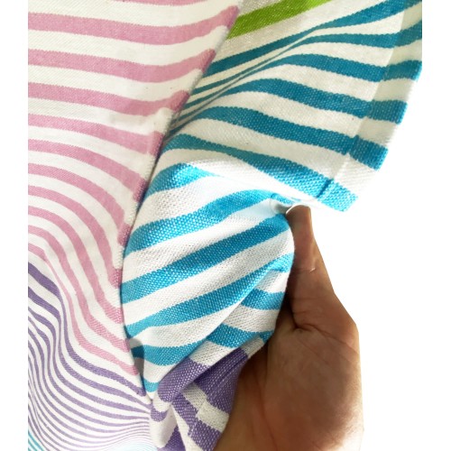 BEACH TOWEL fouta COLORED STRIPES size LARGE with Beach backpack KEEP CALM CM.100X200