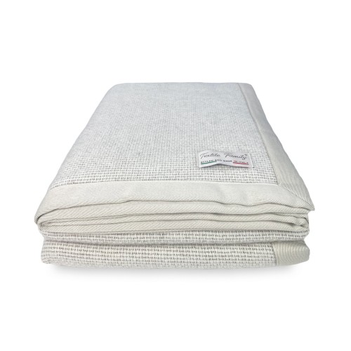 MANTA LIGERA DE VERANO EN FINA LANA MERINO Y ALPACA DOBLE 2 CUADRADOS