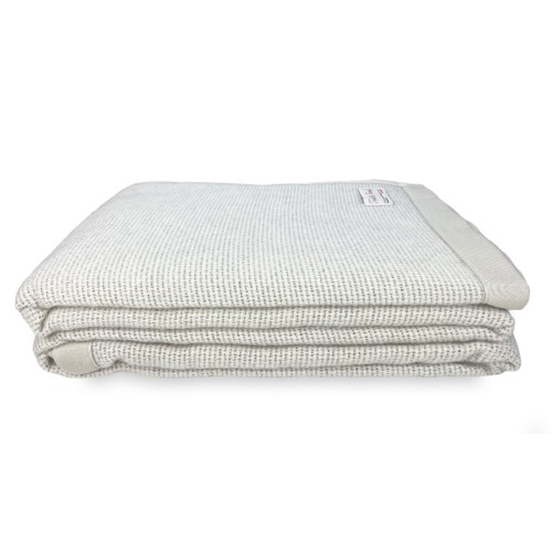 LIGHT SUMMER BLANKET IN FINE MERINO WOOL AND ALPACA double 2 SQUARES