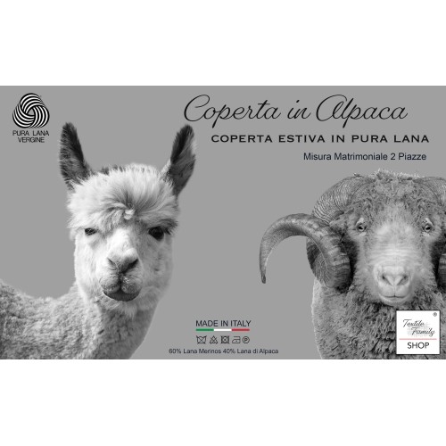 MANTA LIGERA DE VERANO EN FINA LANA MERINO Y ALPACA DOBLE 2 CUADRADOS