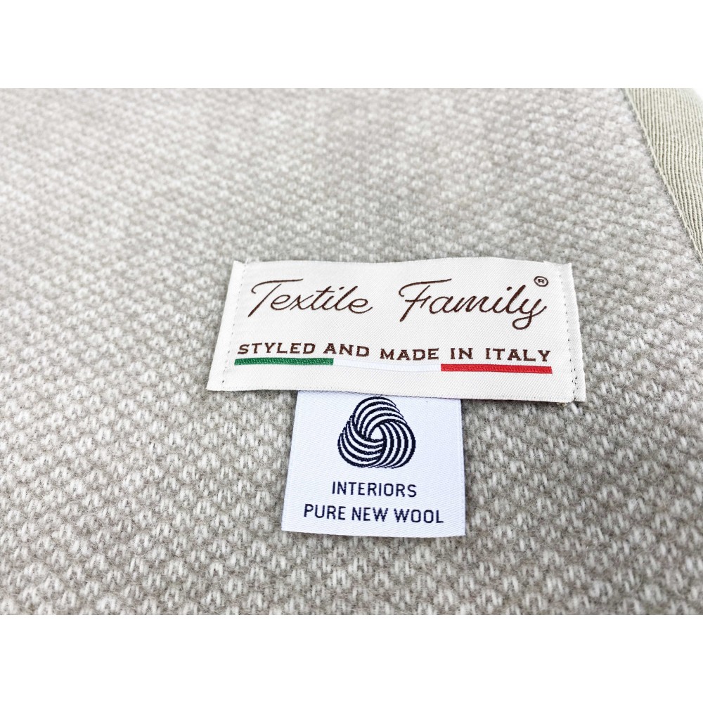 COPERTA leggera PRIMAVERILE NANTES estiva IN LANA MERINO FINE matrimoniale 2 PIAZZE tortora