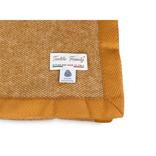 LEICHTE FRÜHLINGSDECKE NANTES SUMMER AUS FEINER MERINOWOLLE doppelt 2 QUADRATE beige