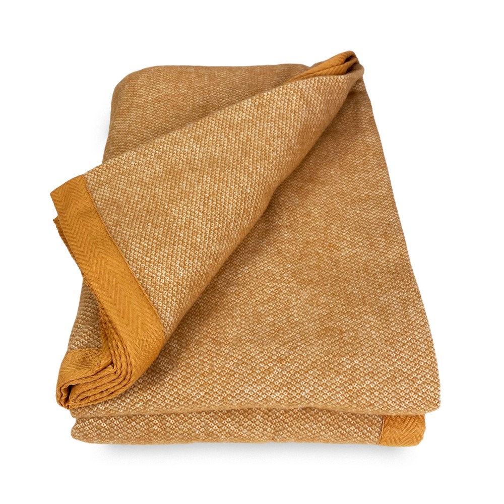 MANTA LIGERA PRIMAVERA NANTES VERANO EN FINA LANA MERINO doble 2 CUADRADOS beige