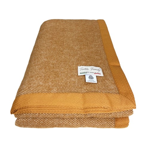 LEICHTE FRÜHLINGSDECKE NANTES SUMMER AUS FEINER MERINOWOLLE doppelt 2 QUADRATE beige