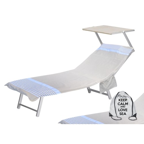 TELO MARE fouta LETTINO ALVIN BEIGE in cotone BEDDY BEACH © CON TASCHE MISURA CM. 75 X 195 e zaino SPIAGGIA