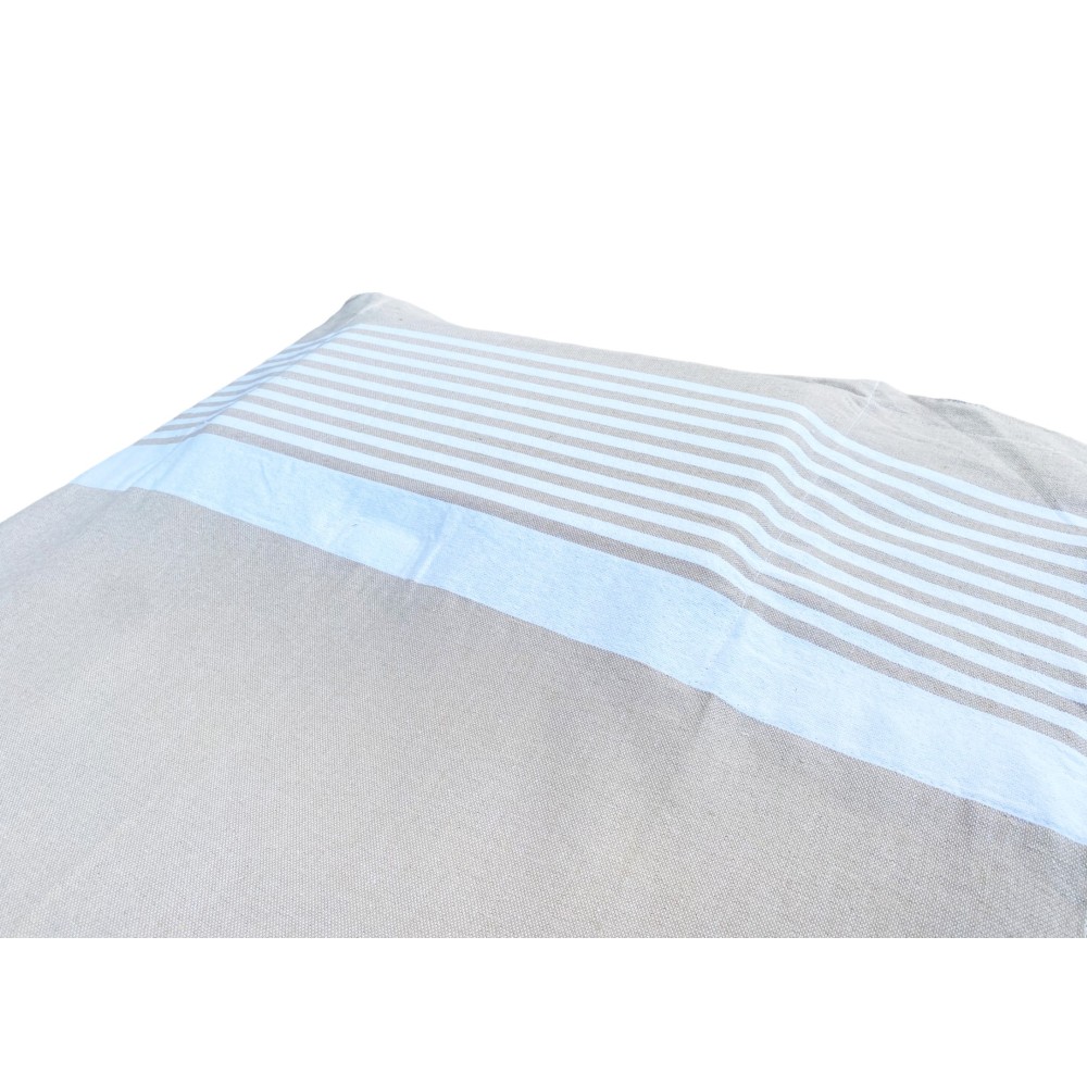 SERVIETTE DE PLAGE FOUTA LIT ALVIN BEIGE coton BEDDY PLAGE © AVEC POCHES TAILLE CM. 75 X 195 et sac à dos de plage