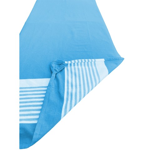 FOUTA BEACH TOWEL ALVIN BLUE COT in cotton BEDDY BEACH © WITH POCKETS SIZE CM. 75 X 195 and BEACH backpack