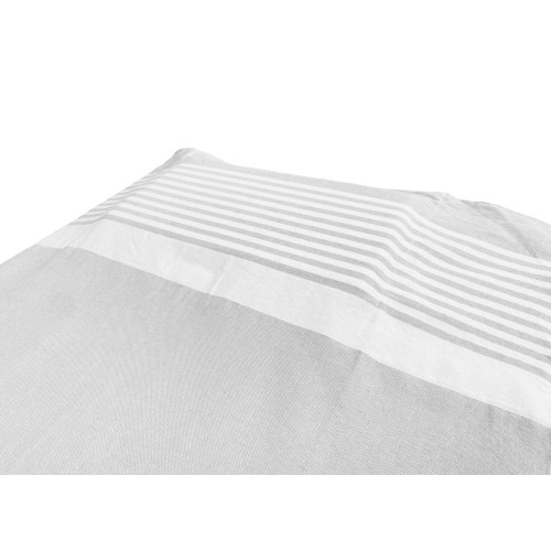 TELO MARE fouta LETTINO ALVIN GRIGIO in cotone BEDDY BEACH © CON TASCHE MISURA CM. 75 X 195 e zaino SPIAGGIA