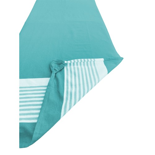 SERVIETTE DE PLAGE FOUTA ALVIN EMERALD COTTON BEDDY BEACH © AVEC POCHES TAILLE CM. 75 X 195 et sac à dos de plage
