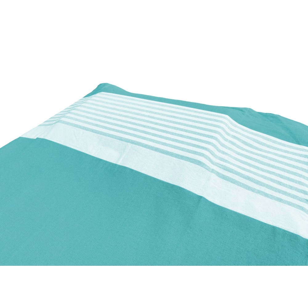 SERVIETTE DE PLAGE FOUTA ALVIN EMERALD COTTON BEDDY BEACH © AVEC POCHES TAILLE CM. 75 X 195 et sac à dos de plage